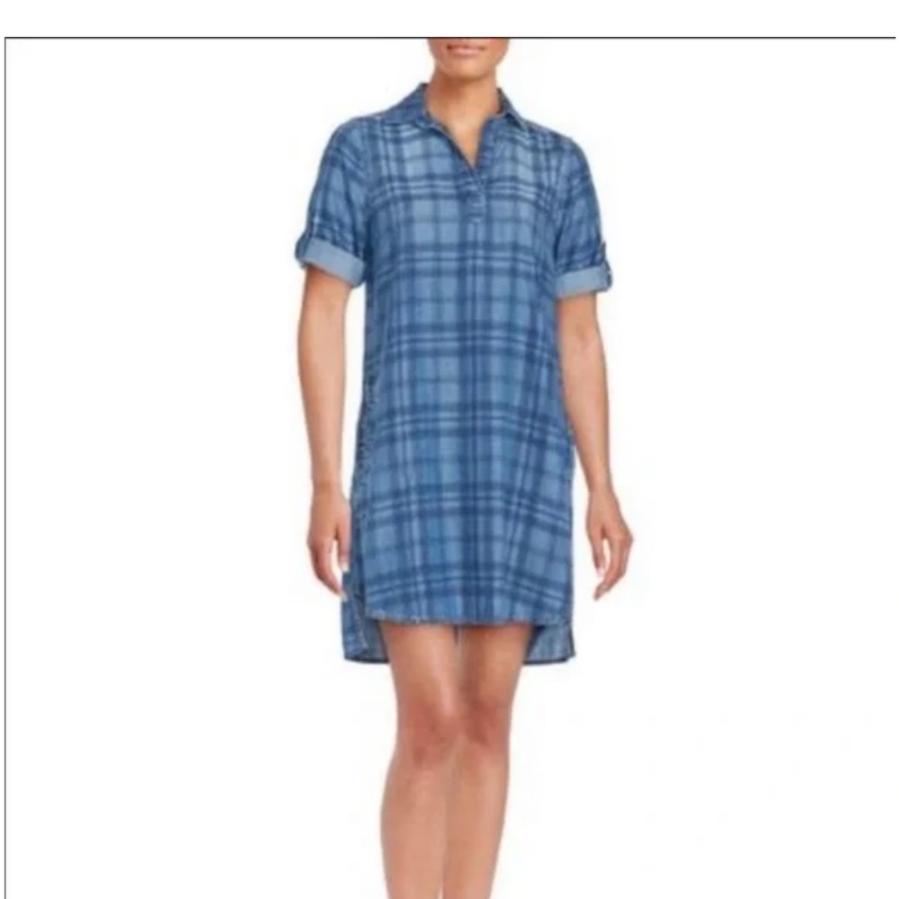 Beach Lunch Lounge- denim plaid tunic